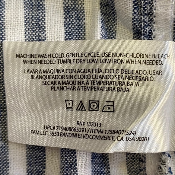 Orvis Ladies' Short Sleeve Linen Blend Shirt, Blue Stripe, XX-Large NWT - Picture 14 of 15